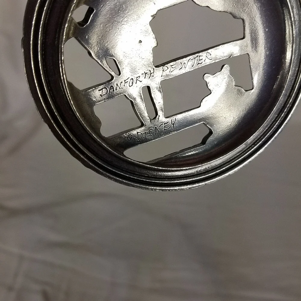 Danforth Pewter Winnie the Pooh Jar TopperVintage Silver Excellent Disney Lid